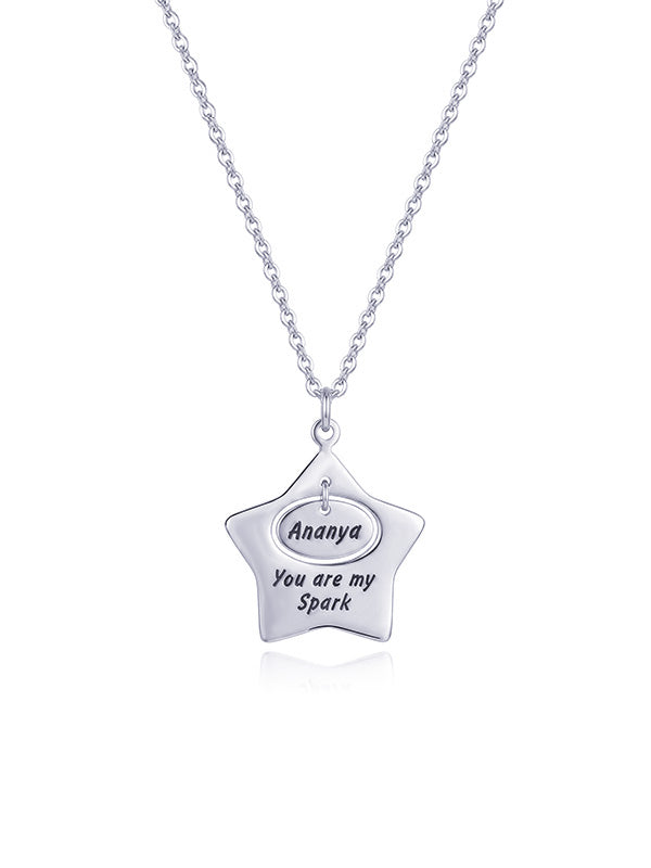Personalized Name Message Star Necklace