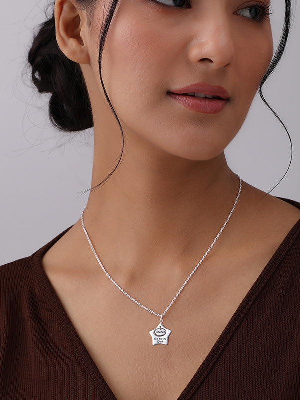 Personalized Name Message Star Necklace