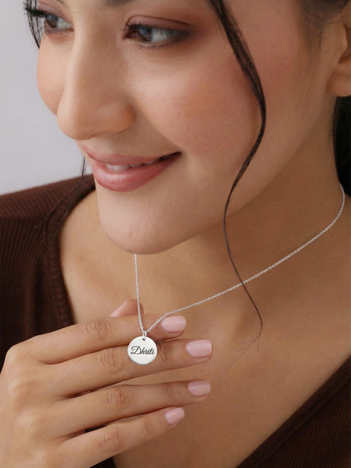 Personalized Disc Charm Name Necklace