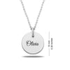 Personalised 925 Sterling Silver Engraved Disc Charm Name Necklace for Teen Women