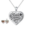 Personalised 925 Sterling Silver Heart Couple Photo & Message Love Printed Pictures Pendant Necklace for Women
