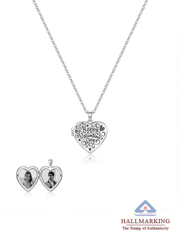 Personalized Heart Photo Message Locket Necklace