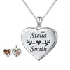 Personalised 925 Sterling Silver Heart Couple Photo & Message Love Printed Pictures Pendant Necklace for Women