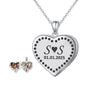 Personalised 925 Sterling Silver Heart Couple Photo & Message Love Printed Pictures Pendant Necklace for Women