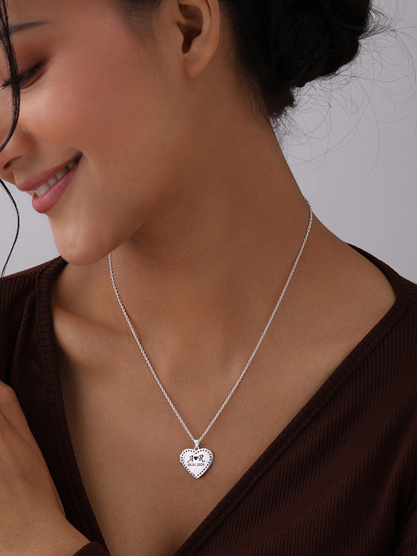 Personalized Heart Photo Message Locket Necklace