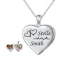 Personalised 925 Sterling Silver Heart Couple Photo & Message Love Printed Pictures Pendant Necklace for Women