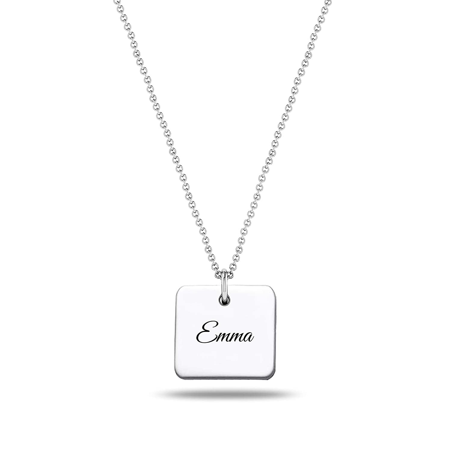 Personalised 925 Sterling Silver Charm Name Necklace for Teen Women