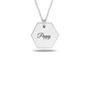 Personalised 925 Sterling Silver Hexagon Charm Name Necklace for Teen Women