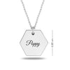 Personalised 925 Sterling Silver Hexagon Charm Name Necklace for Teen Women