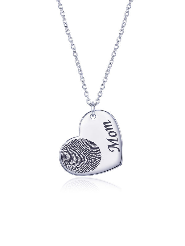 Personalized Actual Fingerprint Memorial Necklace