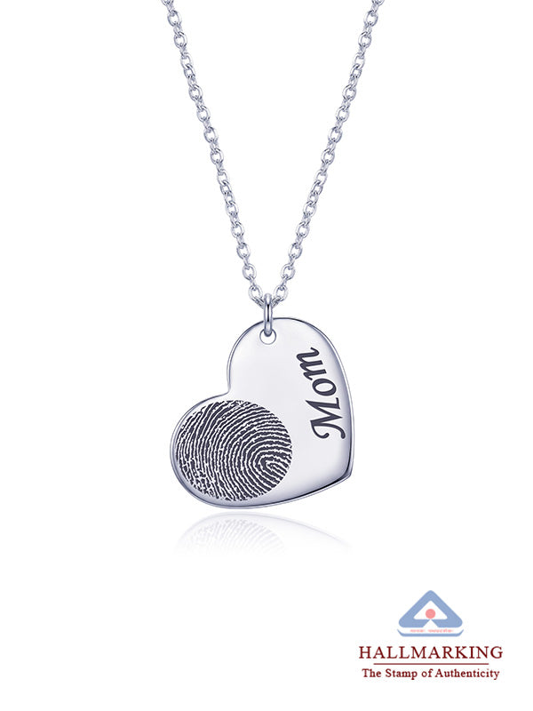 Personalized Actual Fingerprint Memorial Necklace