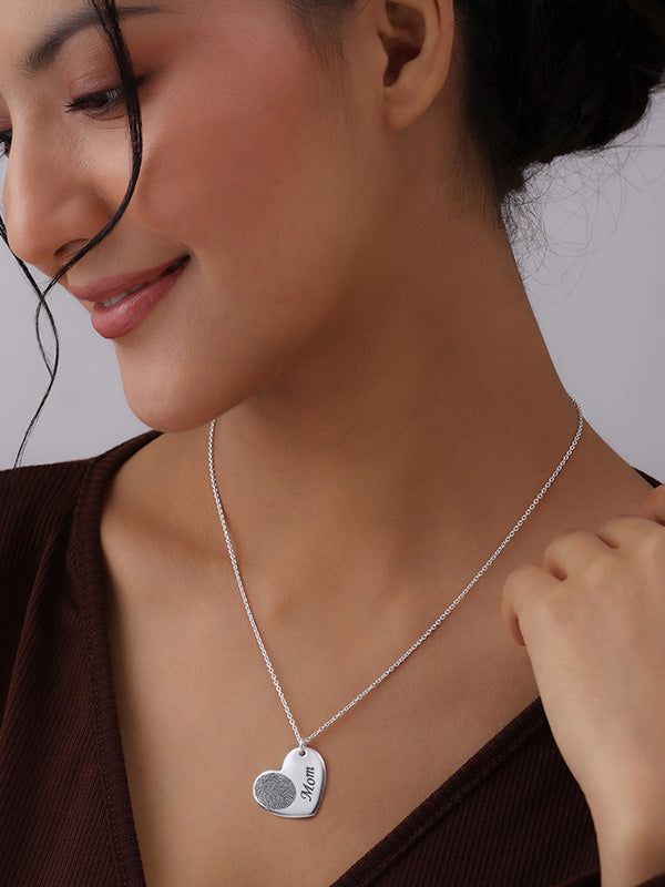 Personalized Actual Fingerprint Memorial Necklace