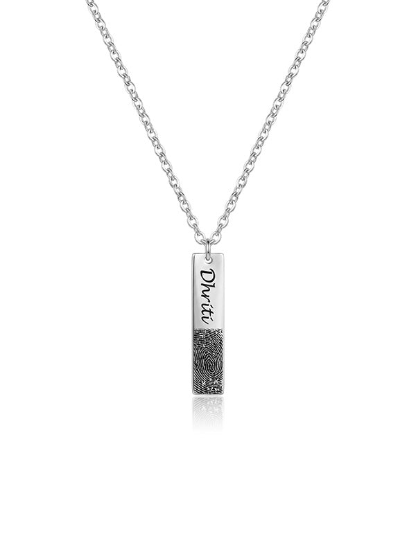 Personalized Actual Fingerprint Memorial Necklace