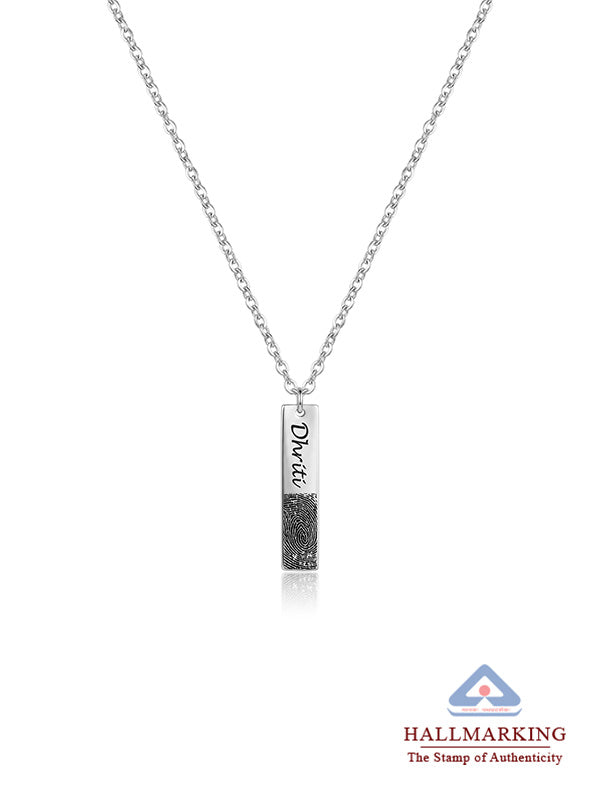 Personalized Actual Fingerprint Memorial Necklace
