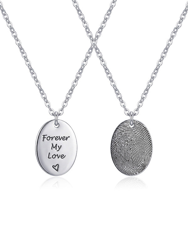 Personalized Actual Fingerprint Memorial Necklace