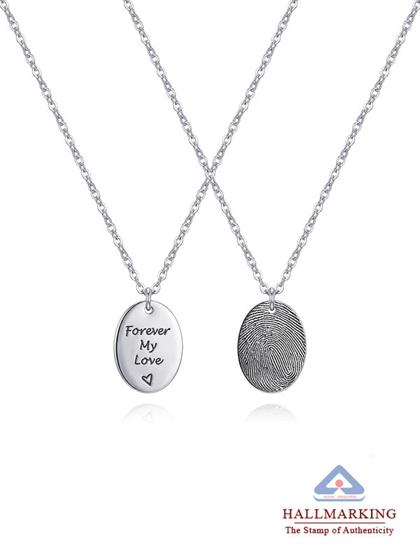 Personalized Actual Fingerprint Memorial Necklace