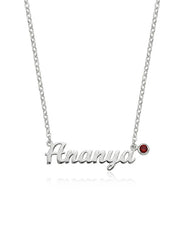 Nomea Personalized Name Plate Birthstone Women's Necklace