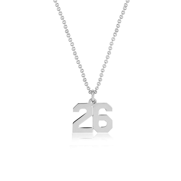 Personalised 925 Sterling Silver Sports, Custom Number Necklace for Teen Women