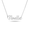 Personalised 925 Sterling Silver Name Plate Cut Necklace for Teen Women