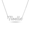 Personalised 925 Sterling Silver Name Plate Cut Necklace for Teen Women