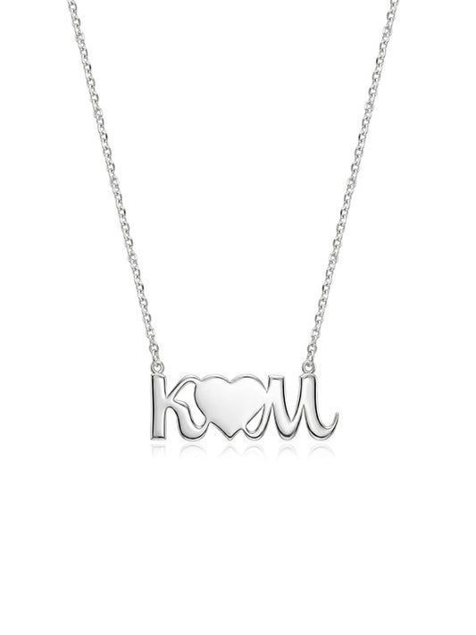 Personalized Couple Initial Heart Necklace