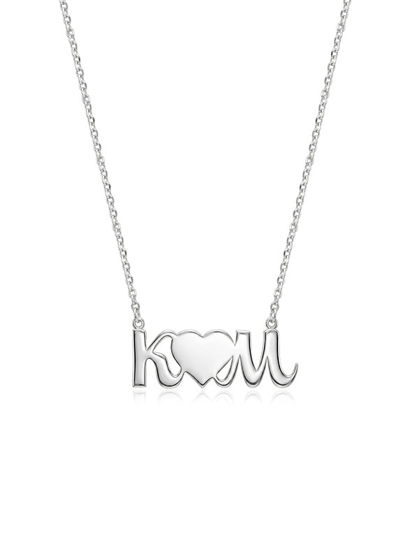 Personalized Couple Initial Heart Necklace