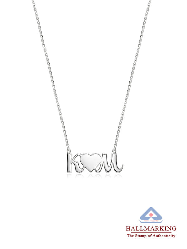 Personalized Couple Initial Heart Necklace