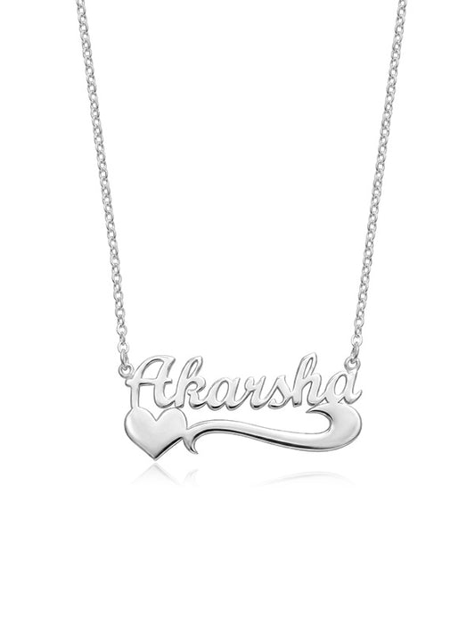 Personalized Name with Heart Accent Necklace