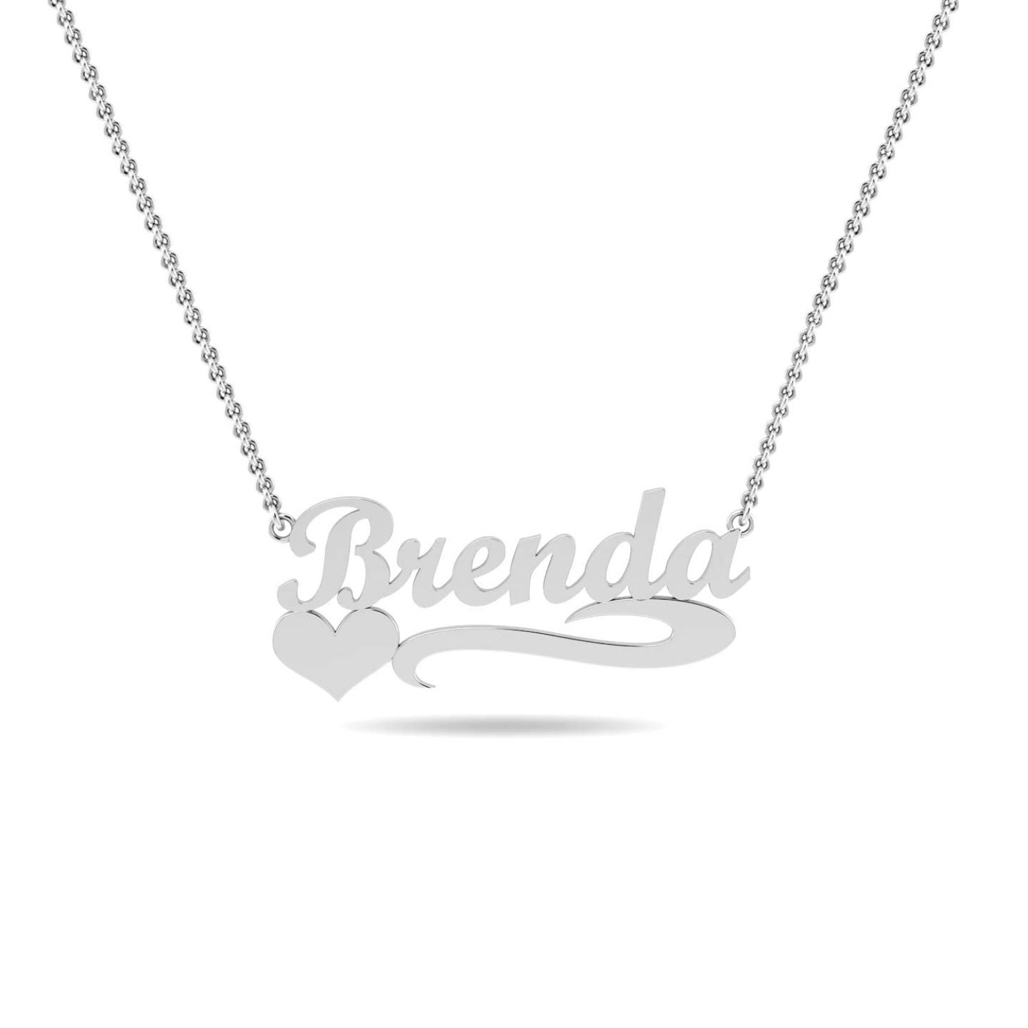 Personalised 925 Sterling Silver Name with Heart Necklace for Teen Women