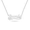 Personalised 925 Sterling Silver Name with Heart Necklace for Teen Women