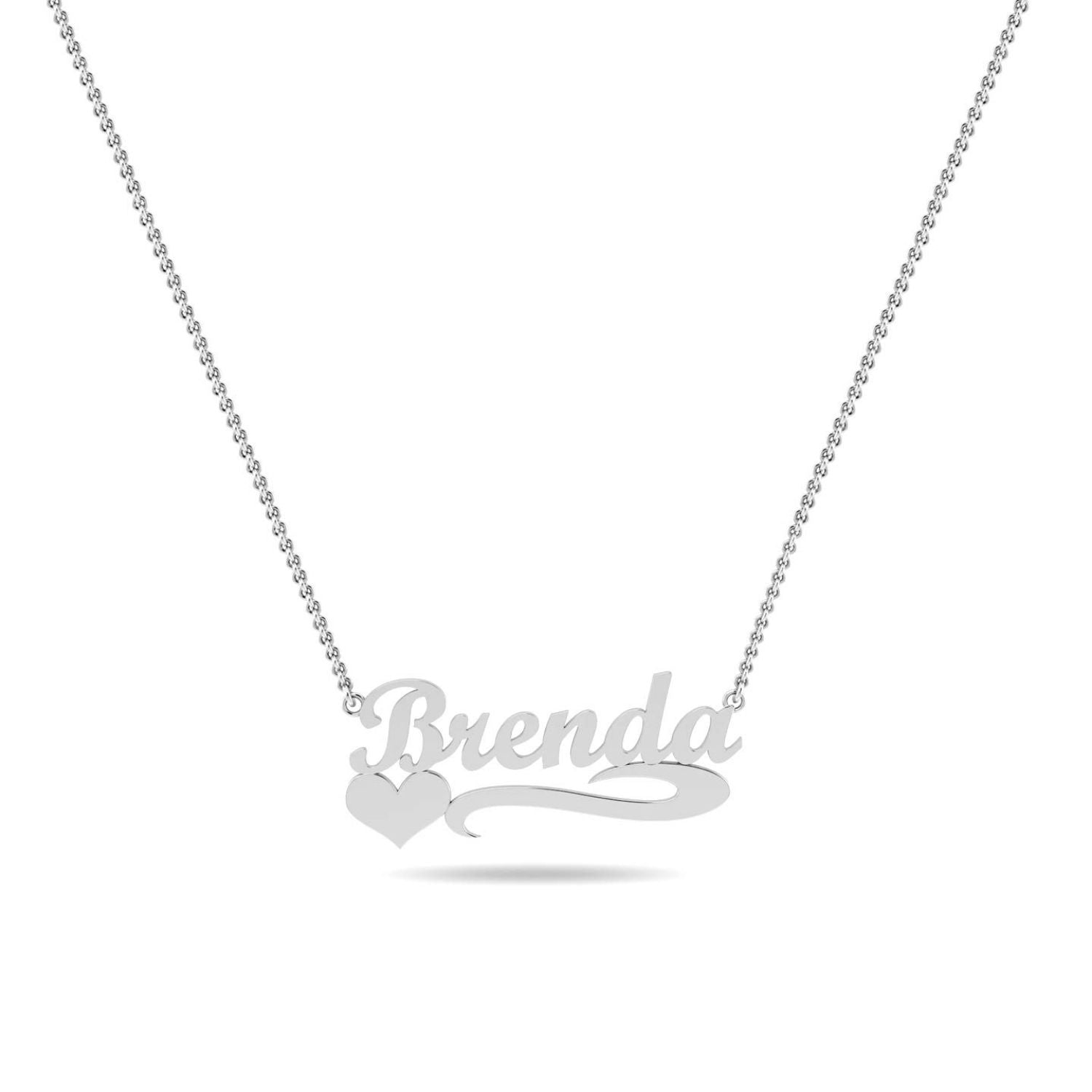 Personalised 925 Sterling Silver Name with Heart Necklace for Teen Women