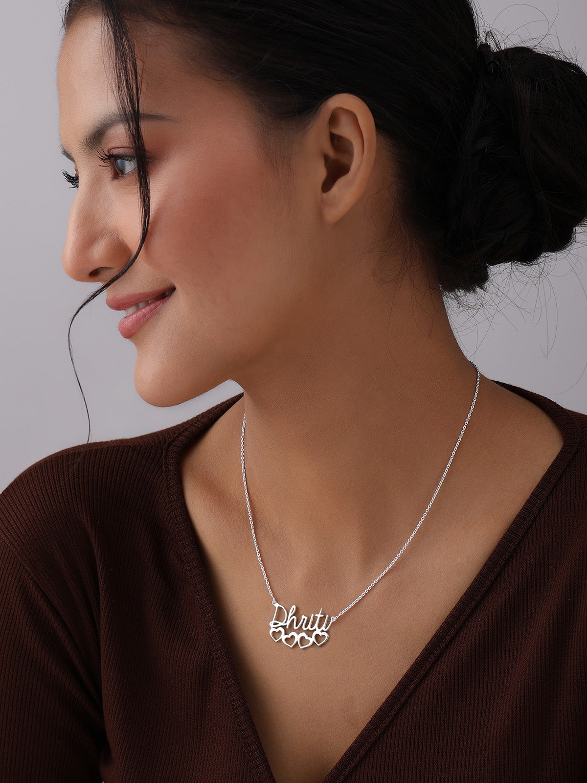 Personalized Name Open Heart Necklace