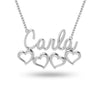 Personalised 925 Sterling Silver Name Open Heart Necklace for Teen Women