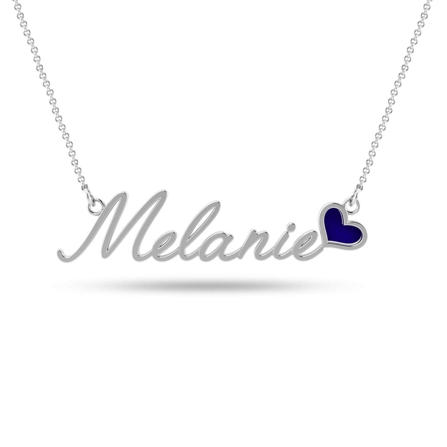 Personalised 925 Sterling Silver Name Heart Necklace for Teen Women