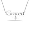 Personalised 925 Sterling Silver Graduation Name and Year Heart Charm Necklace for Teen Women