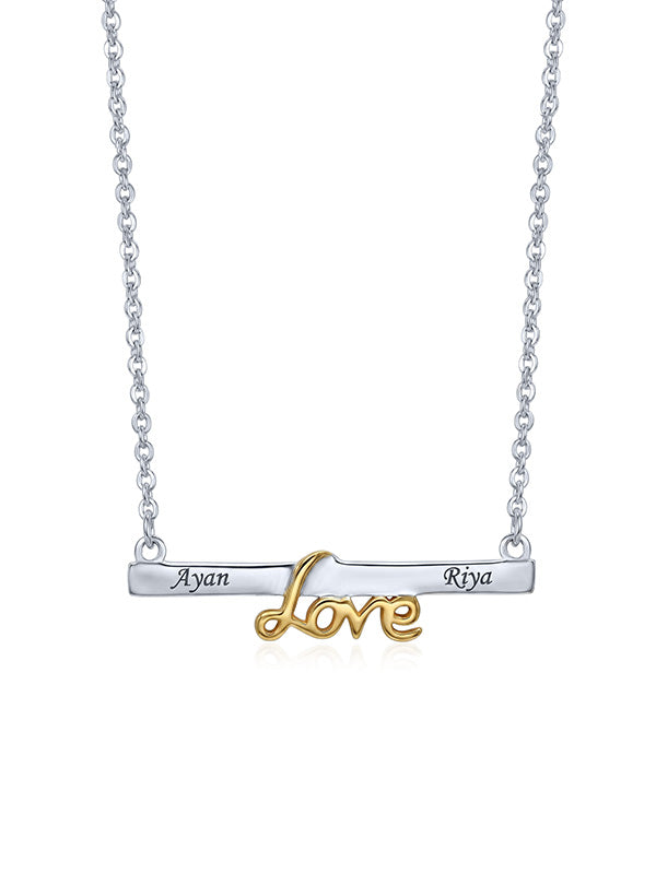 Personalized Initial Message Bar Necklace