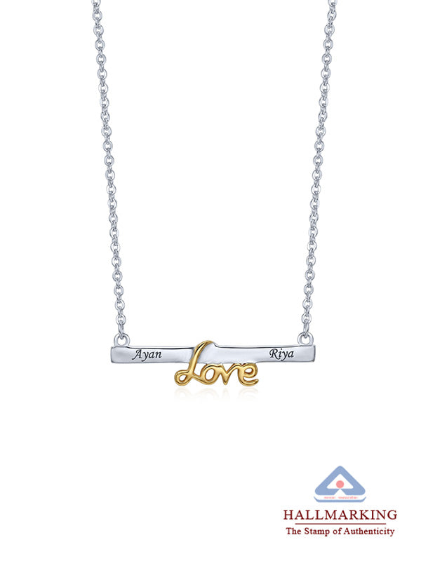 Personalized Initial Message Bar Necklace