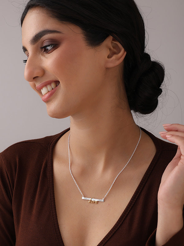 Personalized Initial Message Bar Necklace