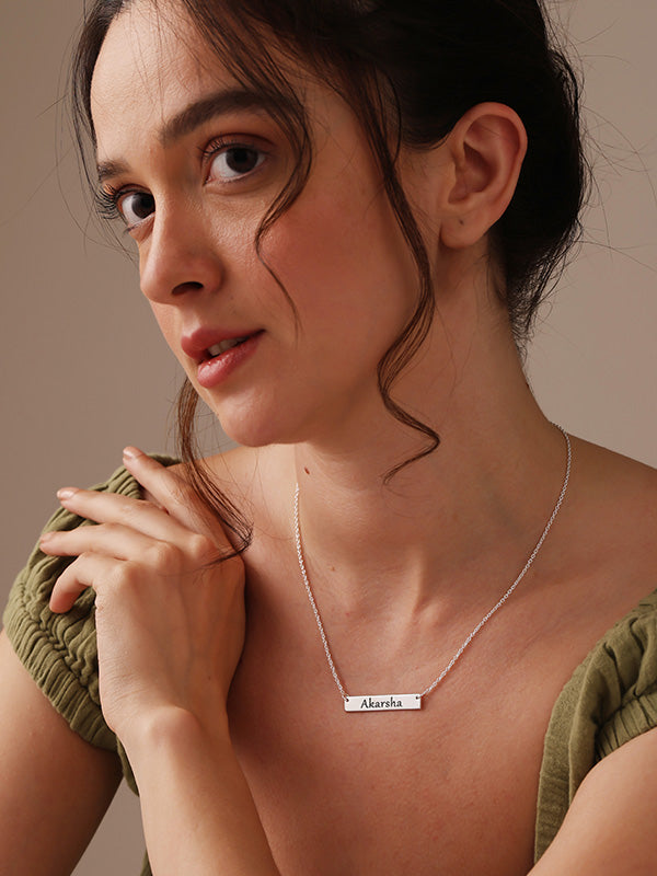 Personalized Initial Bar Necklace