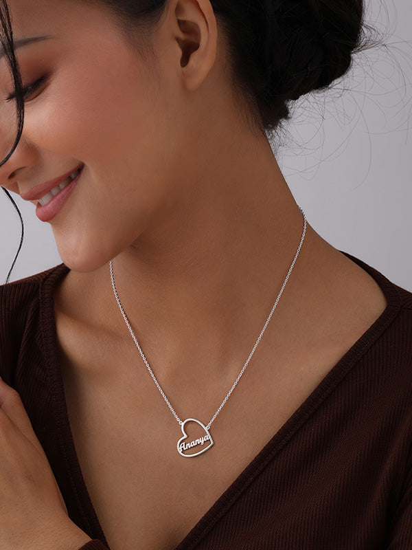 Personalized Open Heart Name Pendant