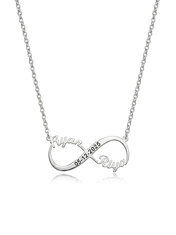 Personalized Infinity Couple Date Necklace