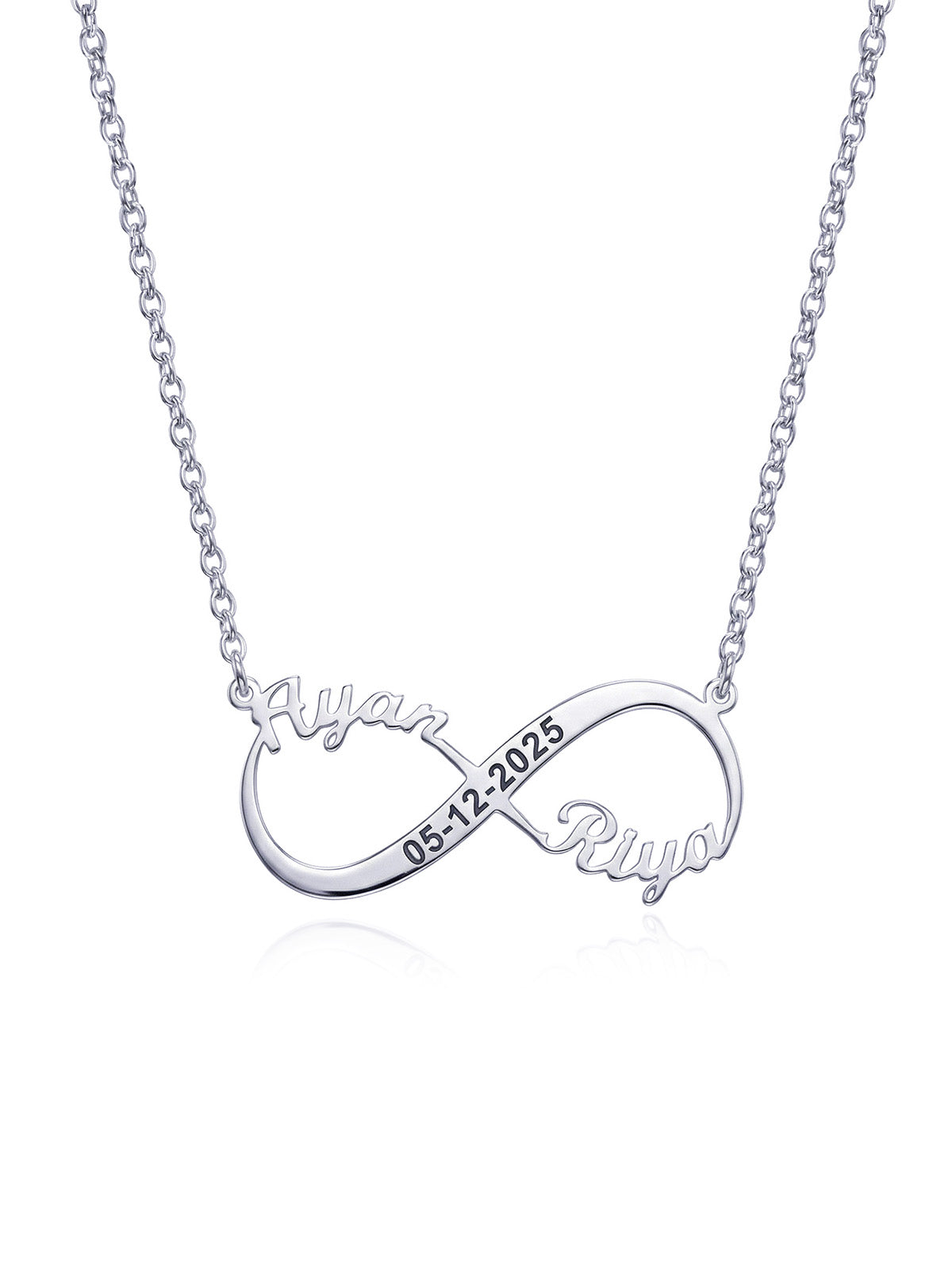 Personalized Infinity Couple Date Necklace