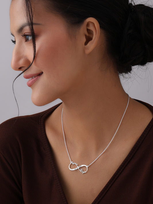 Personalized Infinity Couple Date Necklace