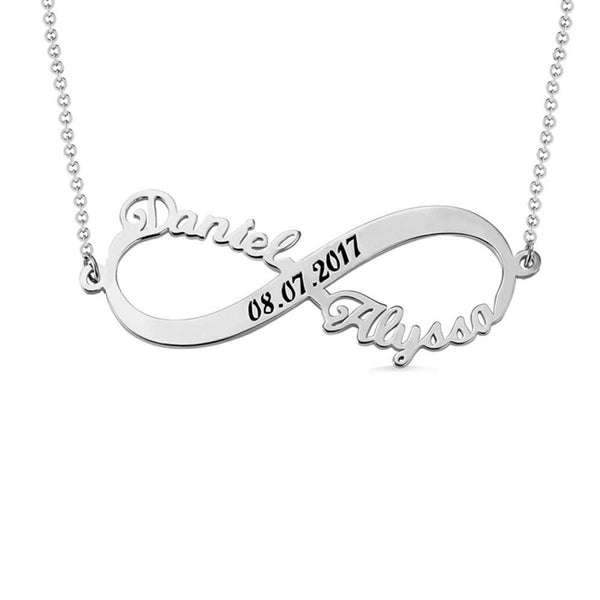 Custom engraved infinity necklace deals