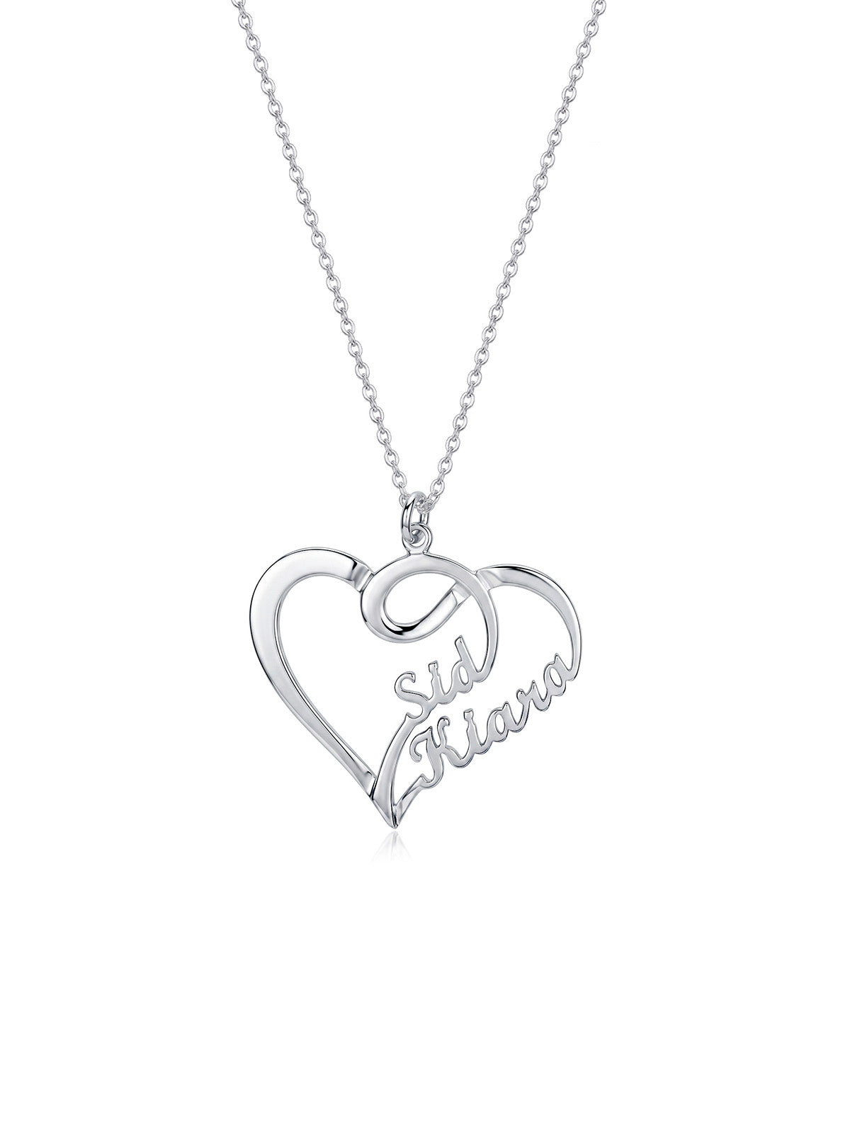 Personalized Double Heart Name Necklace