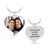 Personalised Customized 925 Sterling Silver Photo and Message Heart Pendant Necklace for Women and girls