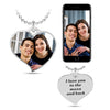 Personalised Customized 925 Sterling Silver Photo and Message Heart Pendant Necklace for Women and girls