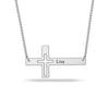 925 Sterling Silver Personalised Engraved Cross Name Necklace for Teen Women