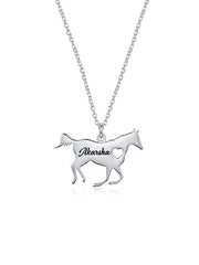 Personalized Horse Silhouette Name Necklace