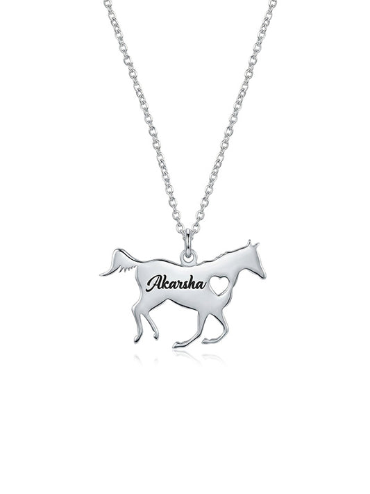 Personalized Horse Silhouette Name Necklace